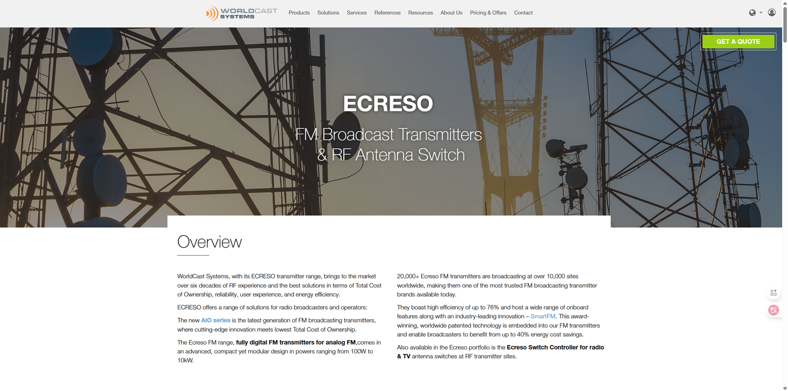 Worldcast Systems FM equipment