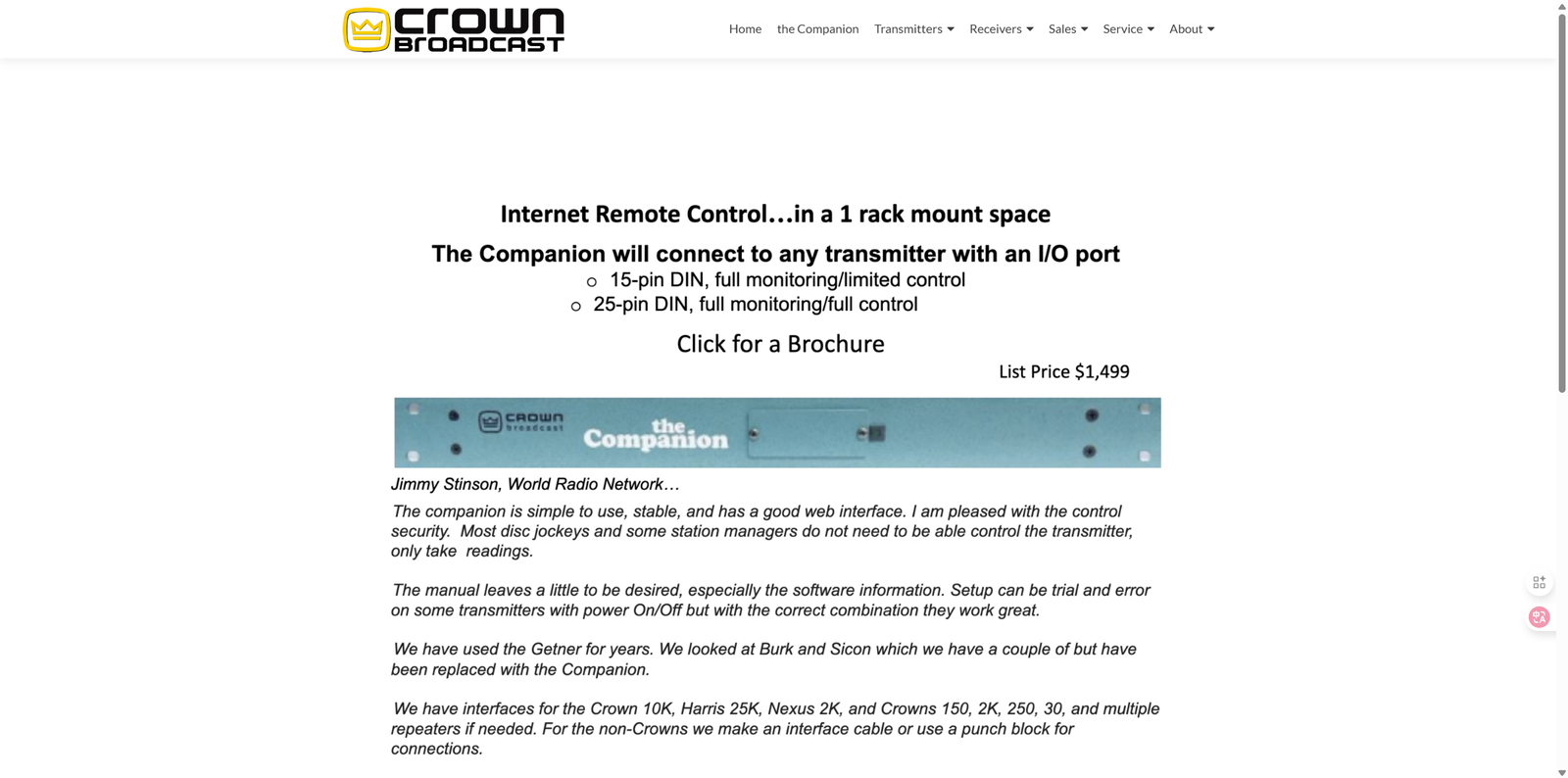 Crown PTEK FM equipment