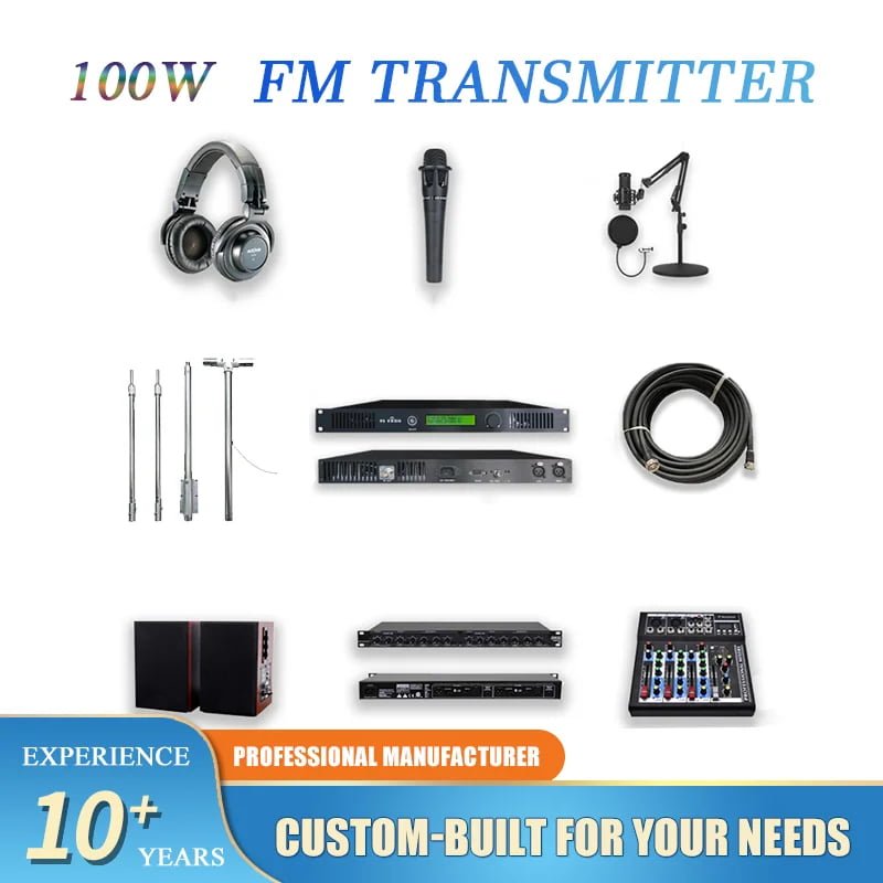 100W FM transmitter complete broadcast package