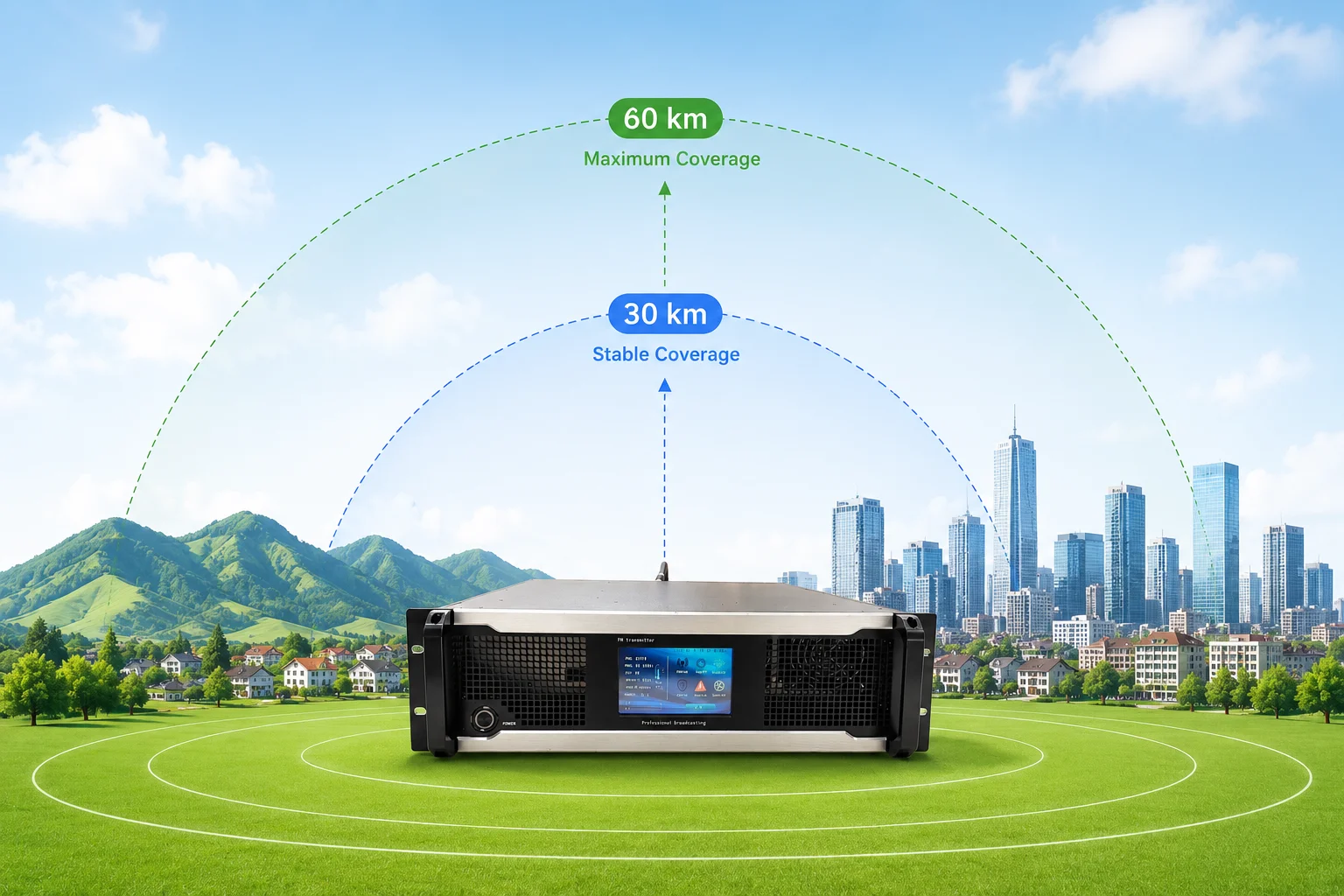 FM broadcast transmission tower